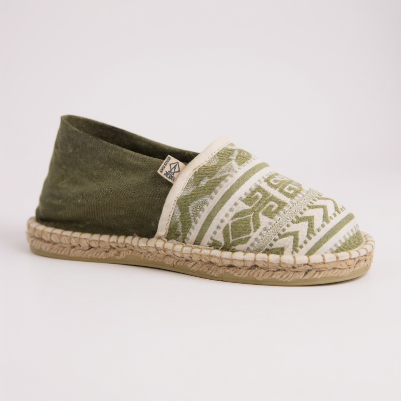 Espadrille Kuzco — espadrilles kaki artisanale de Mauléon