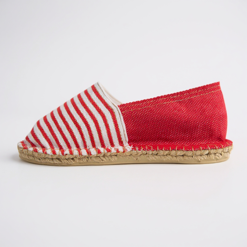 Espadrille Melt Gorri Marraduna — espadrilles rayées artisanale de Mauléon